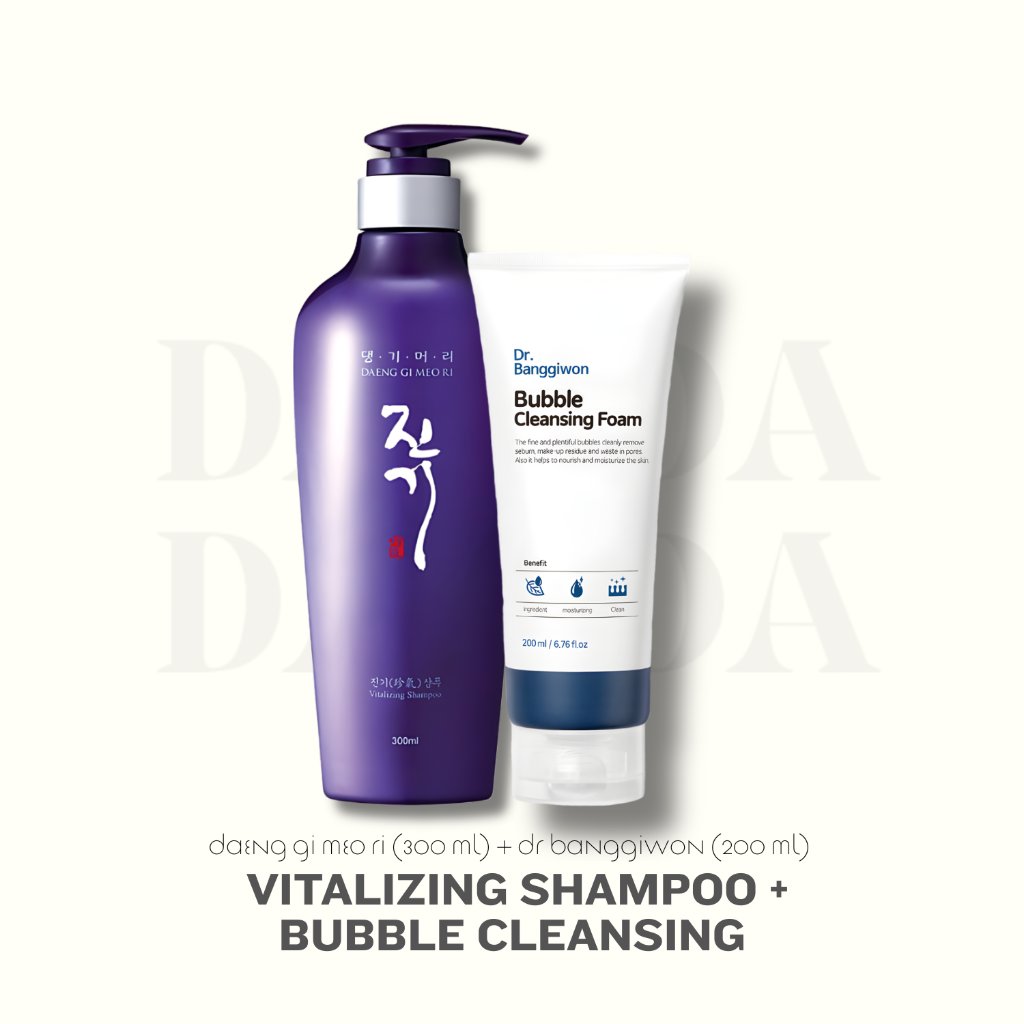 DAMOA - Vitalizing Shampoo 300ml + Bubble Cleansing Foam 200ml - Shampoo rambut rontok ringan - Sham