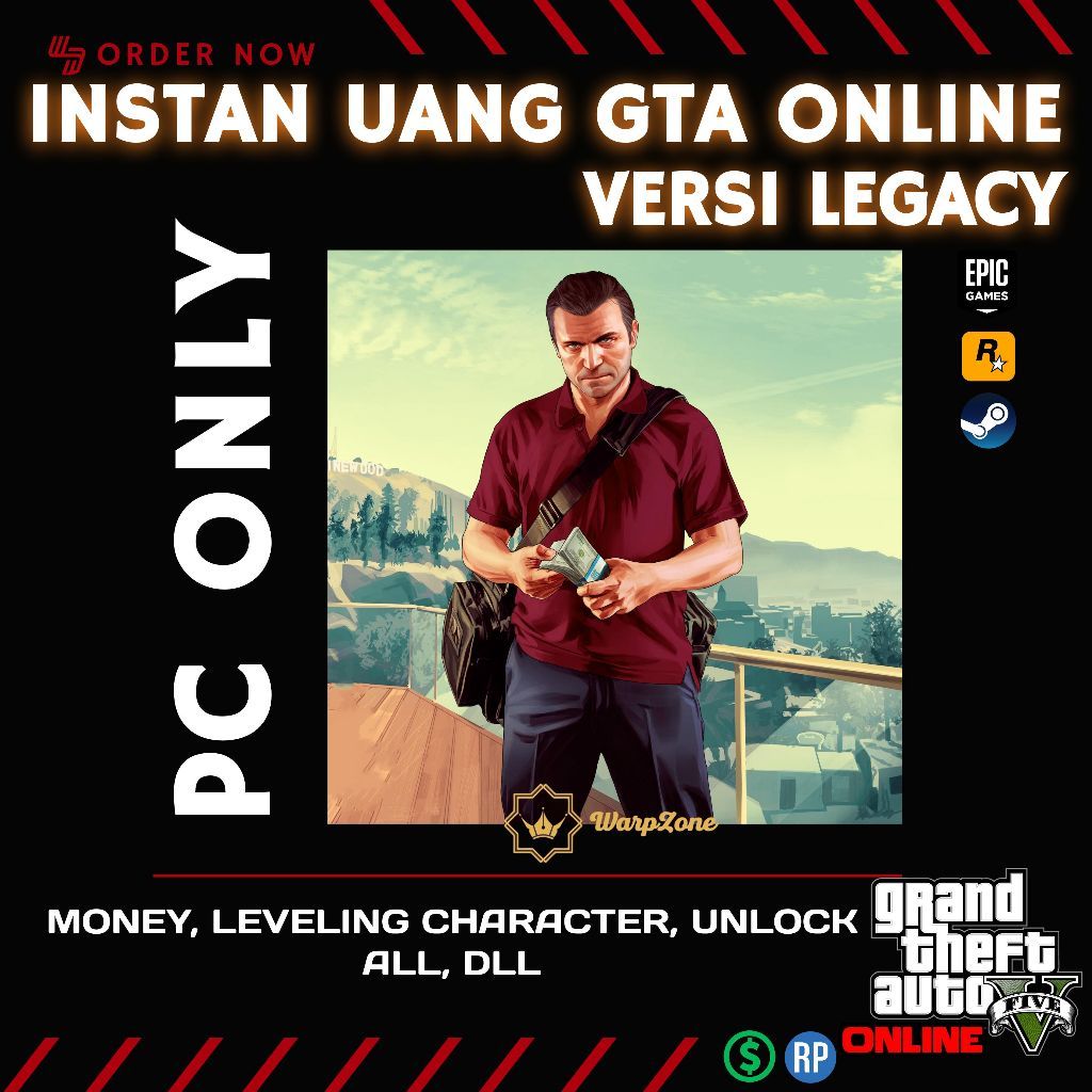 (GARANSI) GTA UANG Cash GTA 5 ONLINE Grand Theft Auto V PC Legacy