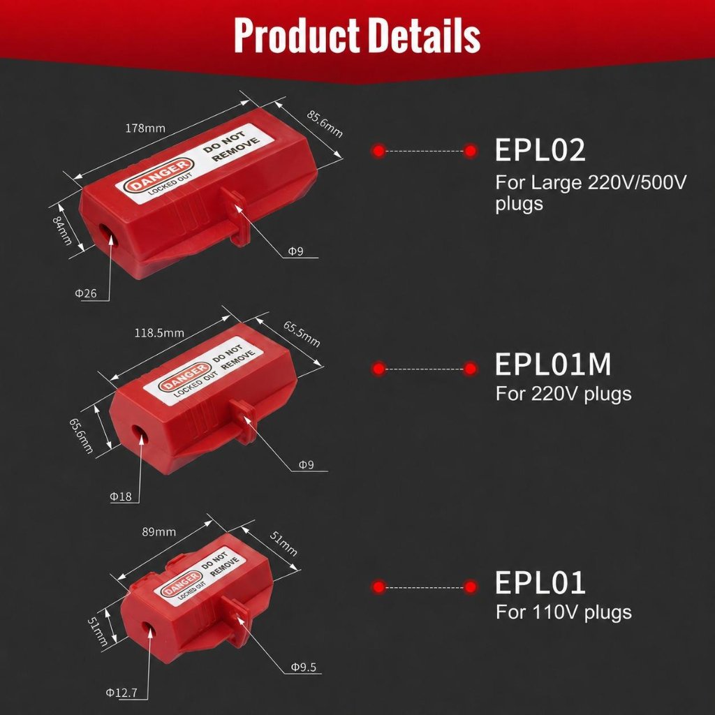 Prolockey EPL01 EPL01M EPL02 LOTO Plug Lock Box