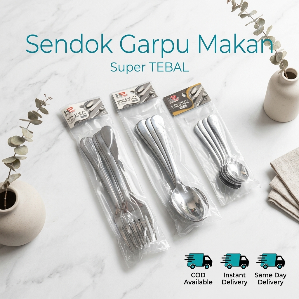 Sendok Garpu Makan Homepro Super Tebal Stainless Steel 6pcs