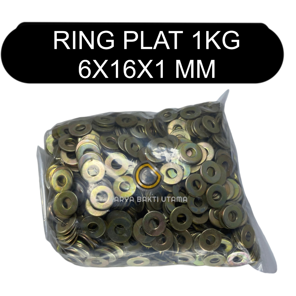 RING PLAT KILOAN | 1 KG RING PLAT 6X16X1 MM | RING PLAT M6 | RING 6X16 | RING BAUT M6 | RING BAUT KU