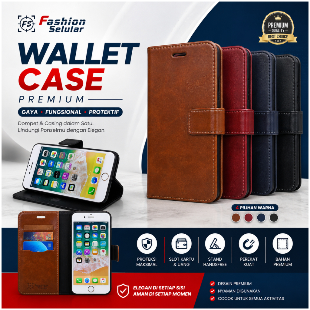 Casing Sarung Kulit Leather Realme C75X | Realme 2 | Realme 3 | Realme 3 Pro | Realme C33 | Realme C