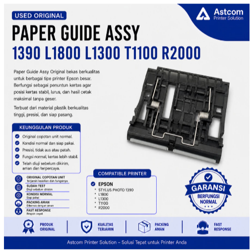Paper Guide Assy Epson 1390 L1800 L1300 T1100 R2000 Used Original Sparepart Printer