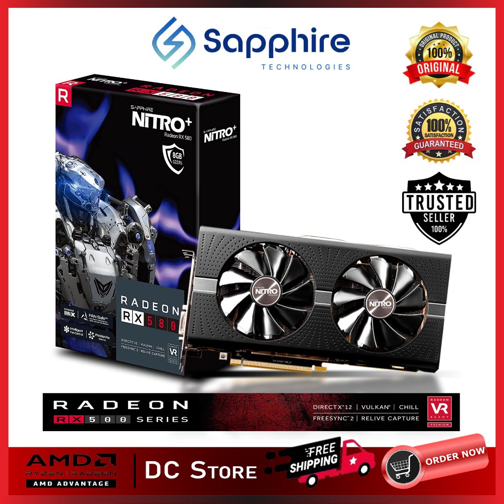 VGA AMD Radeon RX 580 8GB GDDR5 256Bit Asus Asrock Gigabyte HIS MSI Powercolor Sapphire XFX