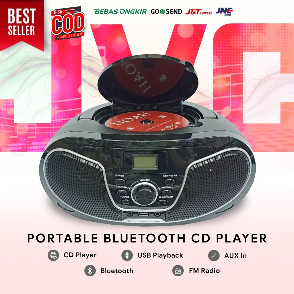 Mini Compo Hi Fi Boombox CD Player-MP3, Bluetooth Player-Radio Digital-Speaker Bluetooth - Pemutar K