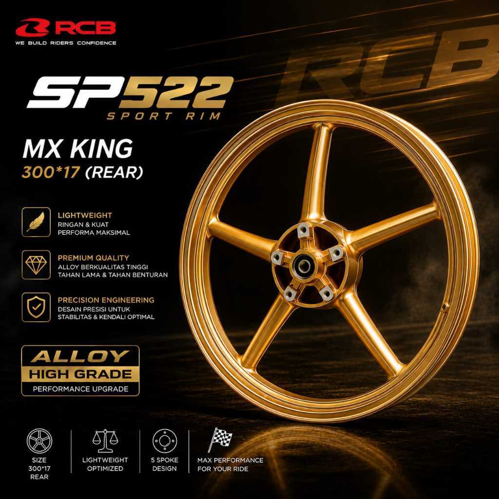VELG RCB RACING SP522 GOLD 215/300 RING 17/ MX KING HARGA SATUAN