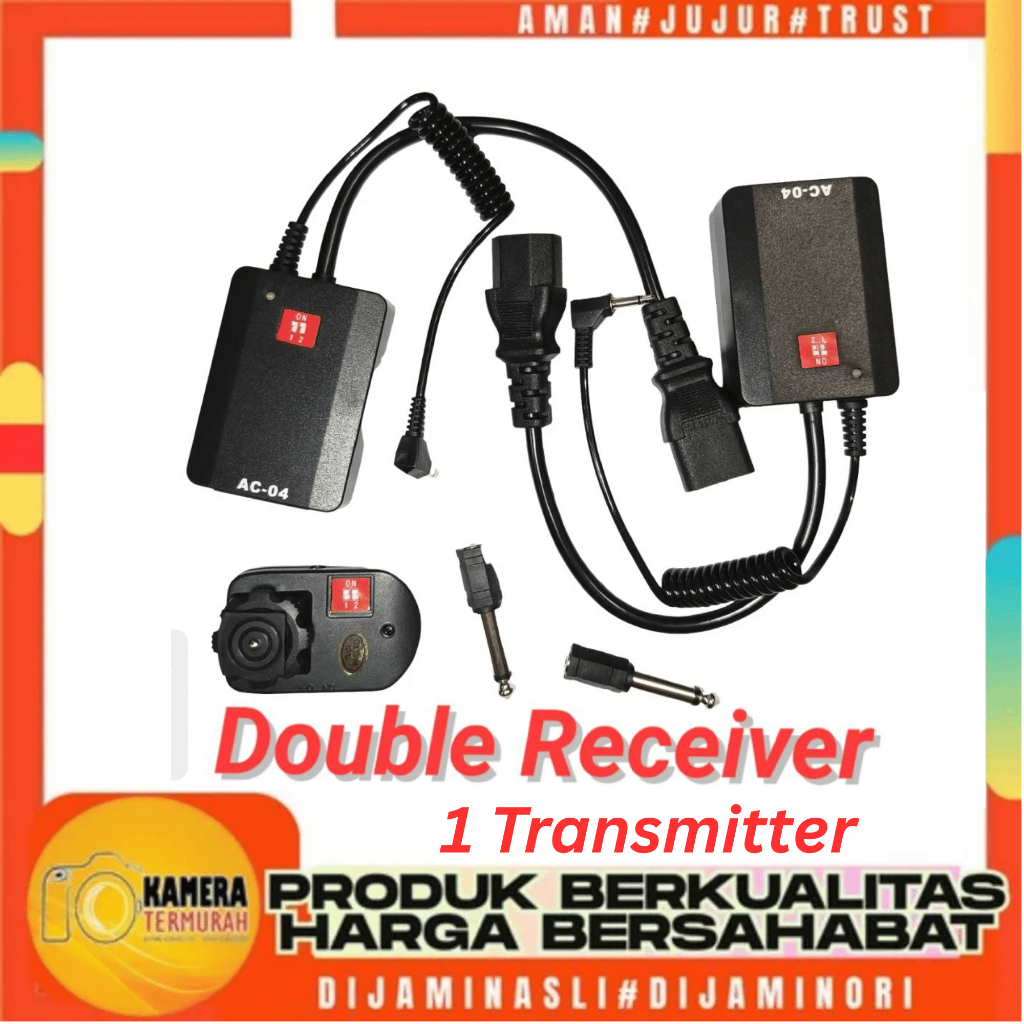 Trigger Triger Radio Slave Listrik AC-04 4 Channel 1 Set Transmitter Receiver Untuk Lampu Studio Fla