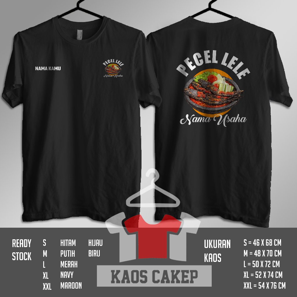 Kaos Pecel Lele Gratis Nama Usaha dan Nama Kamu Baju Distro