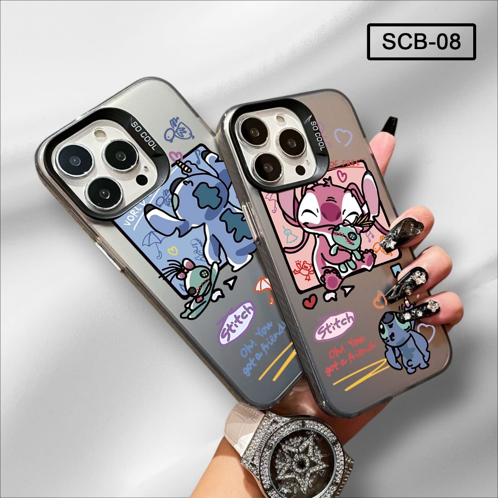 Case Gambar Tecno Spark GO 3 Case Gambar Couple Stitch Kartun SCB08