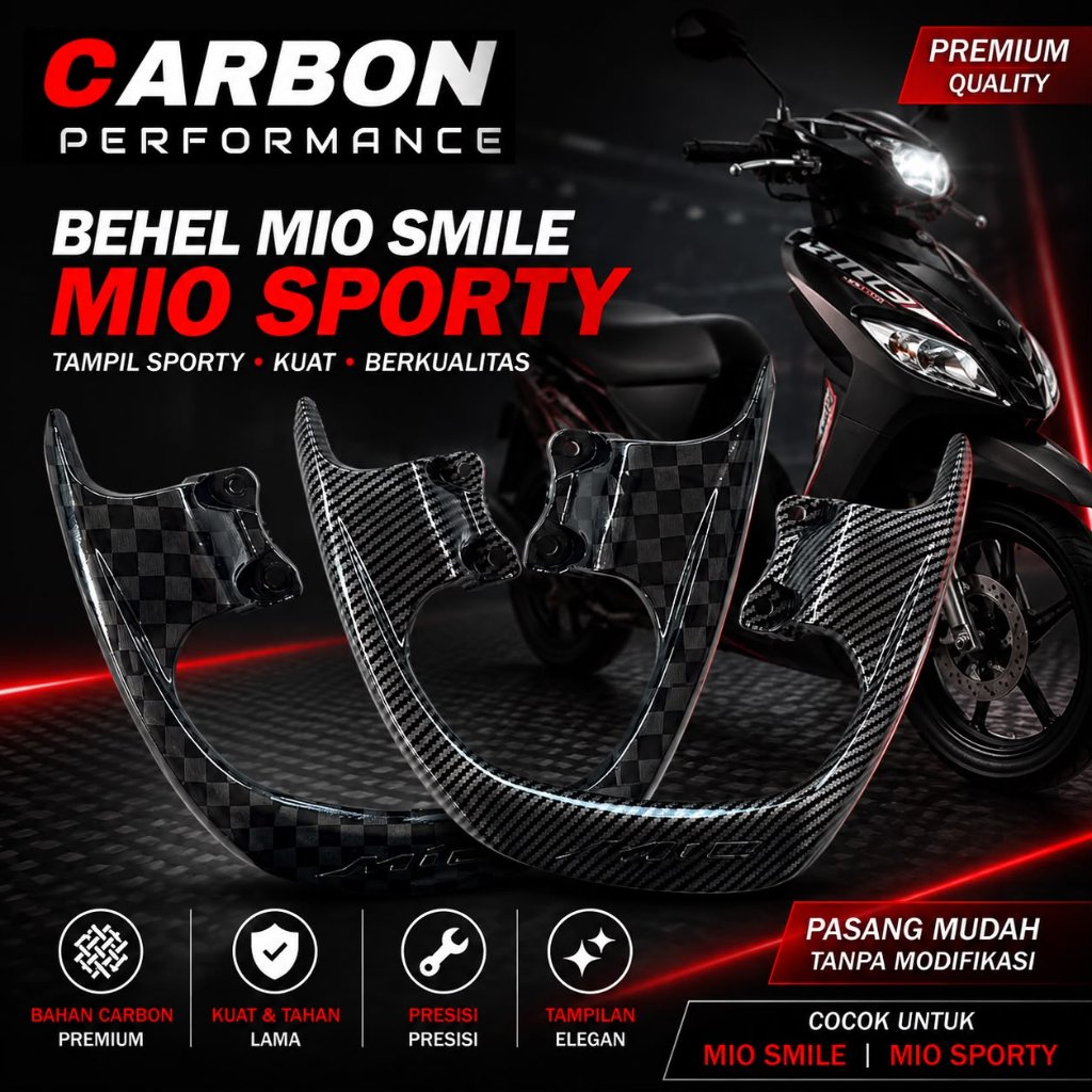 Behel mio amore carbon model ori pnp mio sporty smile behel belakang mio amore carbon catur berkuali
