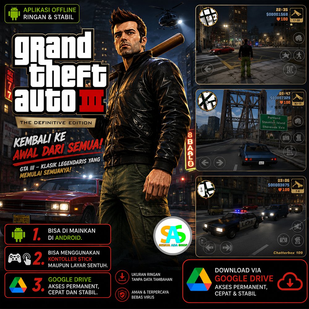 GTA  III HD DENGAN CHEAT MENU MOBILE GAMES ANDROID DENGAN CHEAT MENU