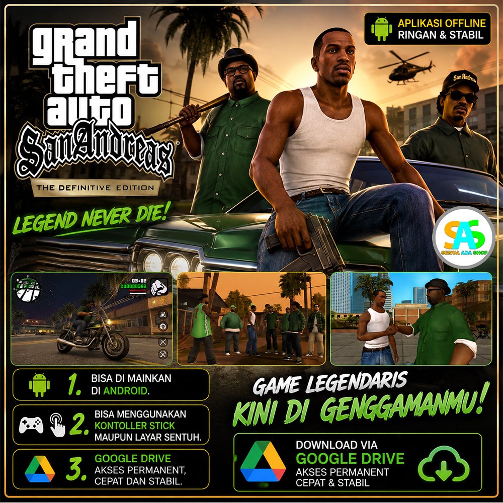 GTA SA DEFINITIVE EDITION GAMES ANDROID MAINKAN SEKARANG JUGA