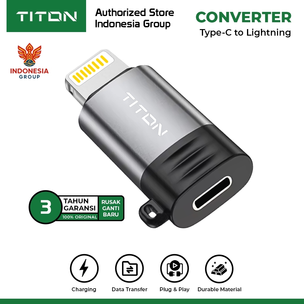 IG JKT TITON Converter Type C to Lightning iPhone USB 2.0 Fast Charging Data Transfer Adapter OTG Co