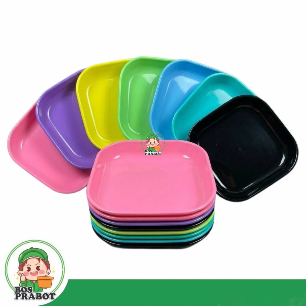 PIRING MELAMIN SEGI / PIRING SAJI MELAMIN KOTAK / PIRING SAJI ROTI BAKAR / PIRING SAJI DINNERWARE