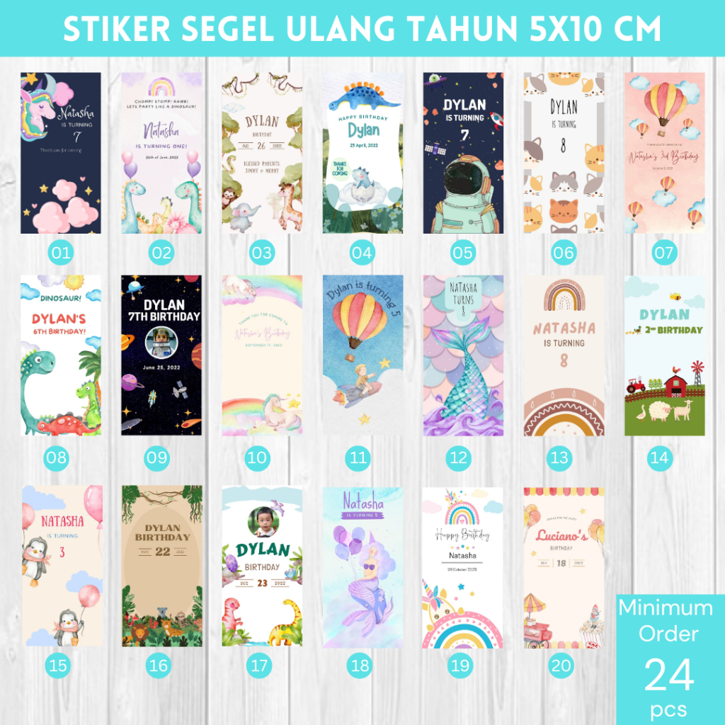 Stiker Segel Box Packaging Hampers Ulang Tahun Anak Custom Label Box Packaging | Sticker Label Makan