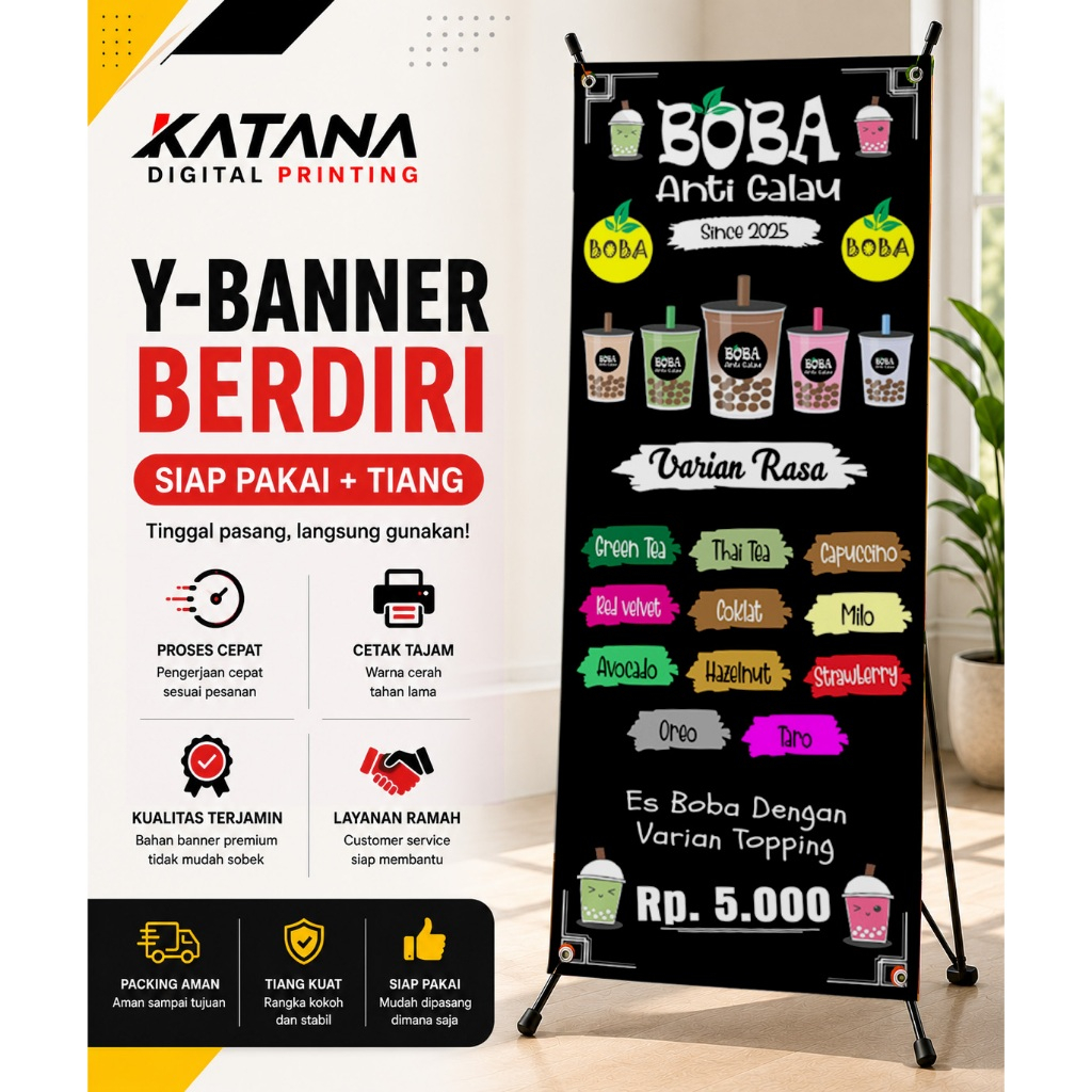 Banner Spanduk Minuman Boba / Cetak Spanduk Banner Mimuman Boba Custom Free Desain