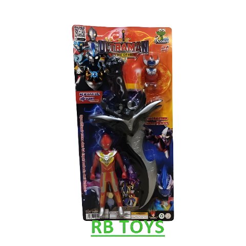 Mainan Robot Ultraman Set 2 + Pedang | Robot Ultraman Besar & Kecil | Mainan Anak Tanpa Baterai 8256