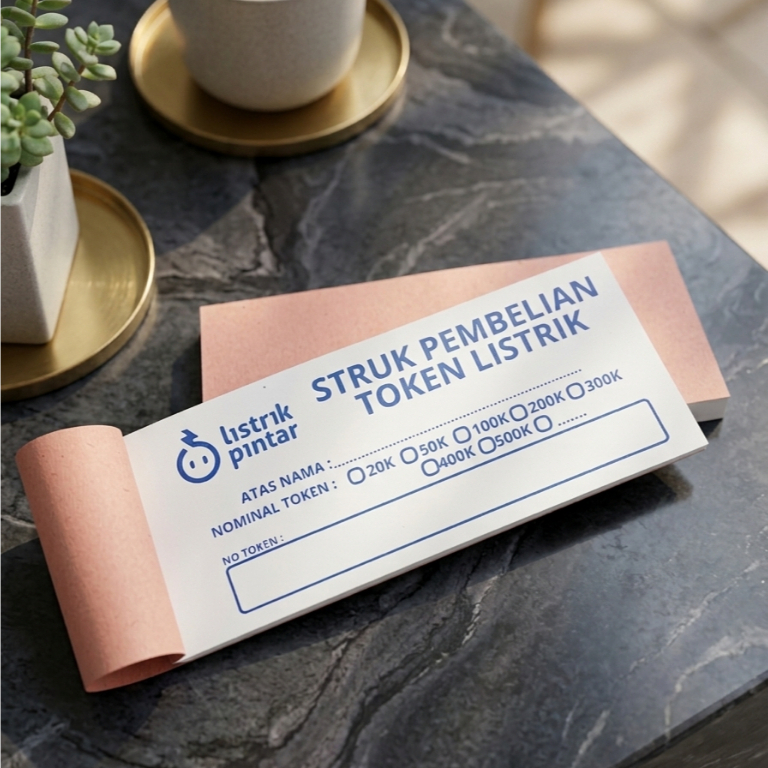 STRUK PEMBELIAN TOKEN LISTRIK PLN PULSA TINGGAL SOBEK BAHAN HVS BISA CUSTOM NAMA TOKO