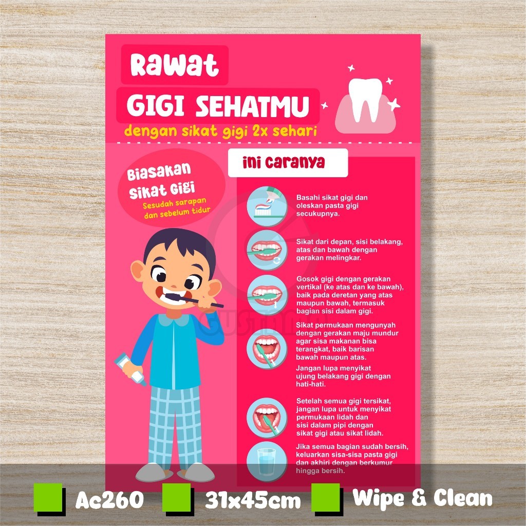 Poster Rawat Gigi Sehatmu, Promosi Kesehatan Poliklinik Gigi A3