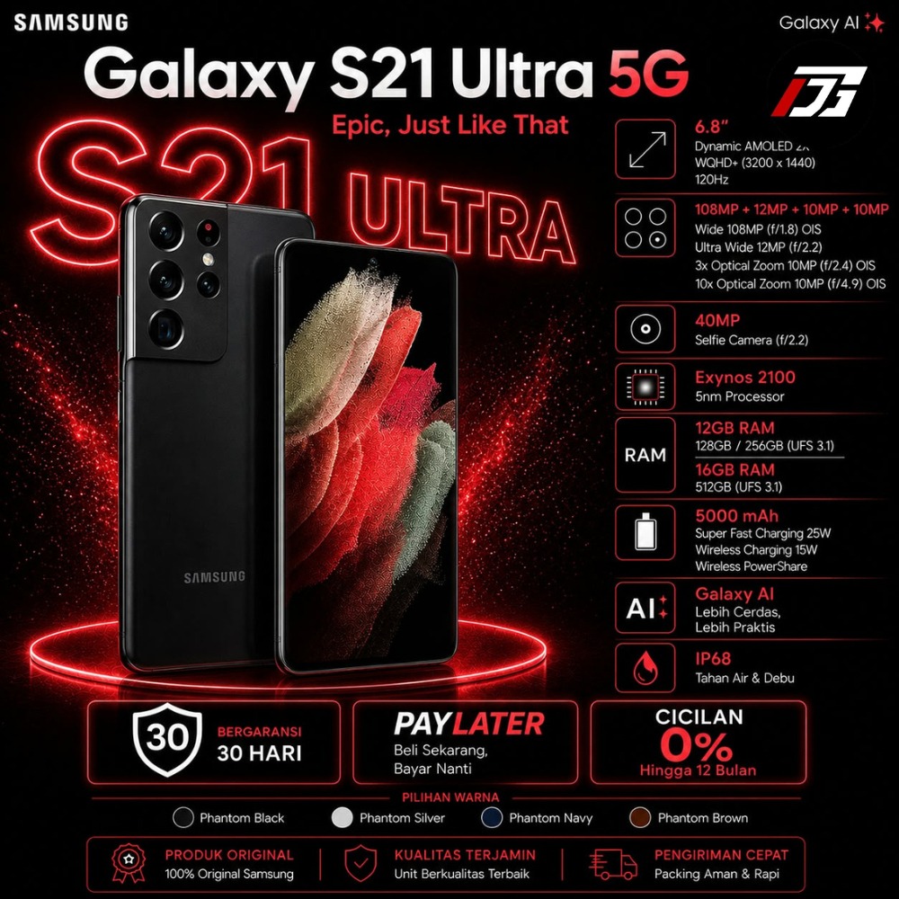 Samsung Galaxy S21 Ultra 5G 16/512GB, S21+ Plus, S21 Fe & S20 Ultra, S20+ Plus, S20 Fe Original
