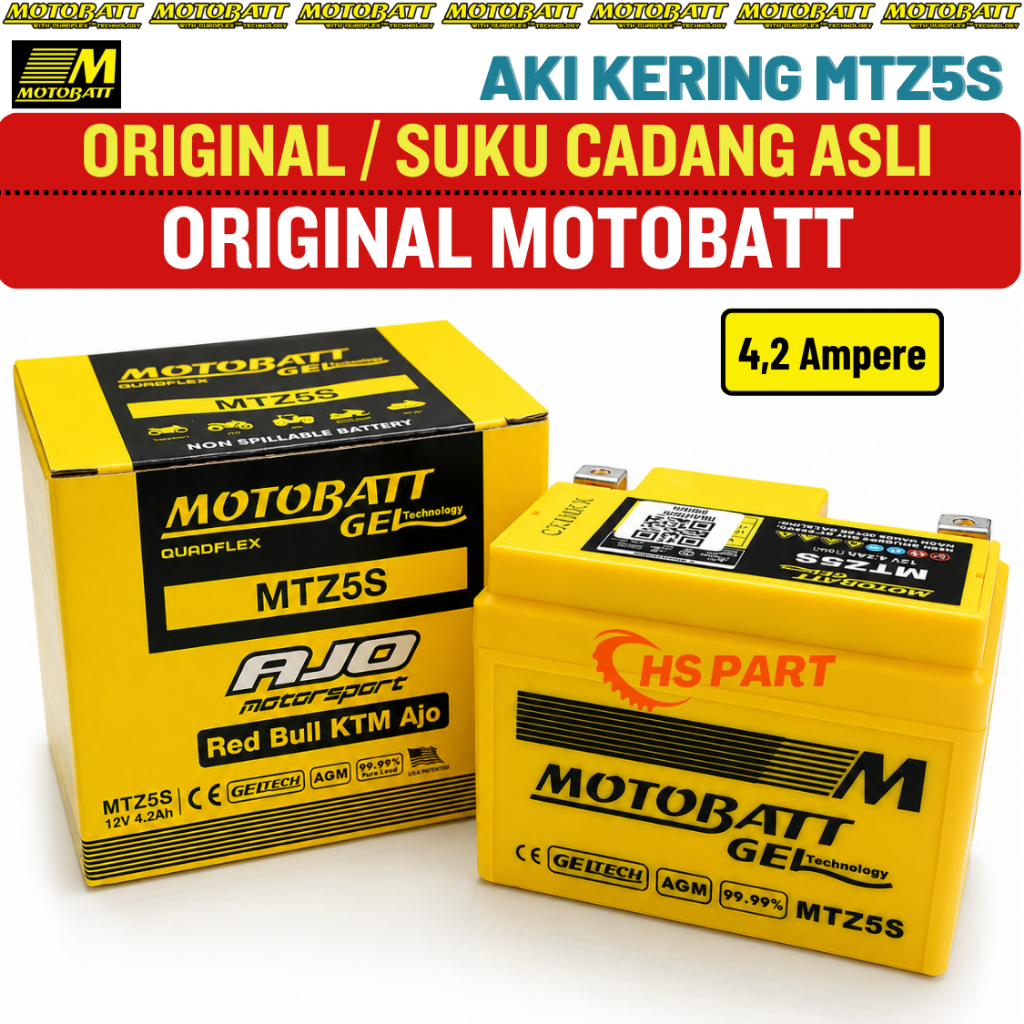 Aki Motor Jupiter MX 135 New Original Motobatt 100%