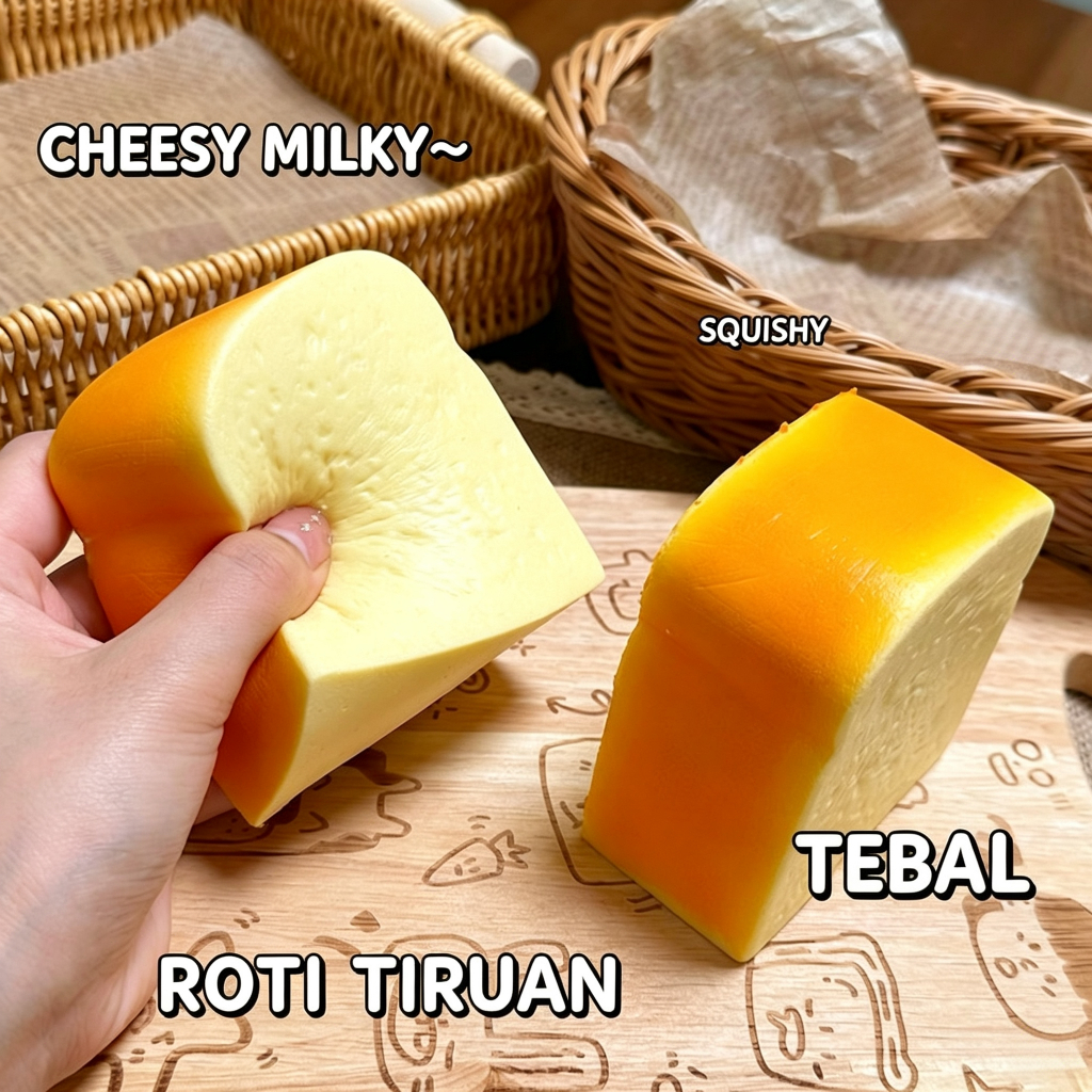 Squishy Roti | squishy jumbo squishy slow and soft mainan anti stress Simulasi Roti Tawar Ukuran Bes