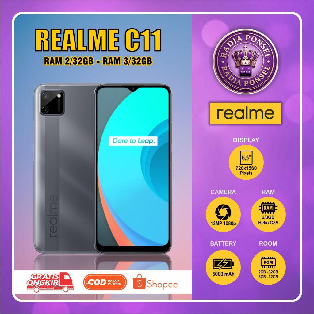 REALME C11 RAM 2/32GB | HP Second batangan siap pakai