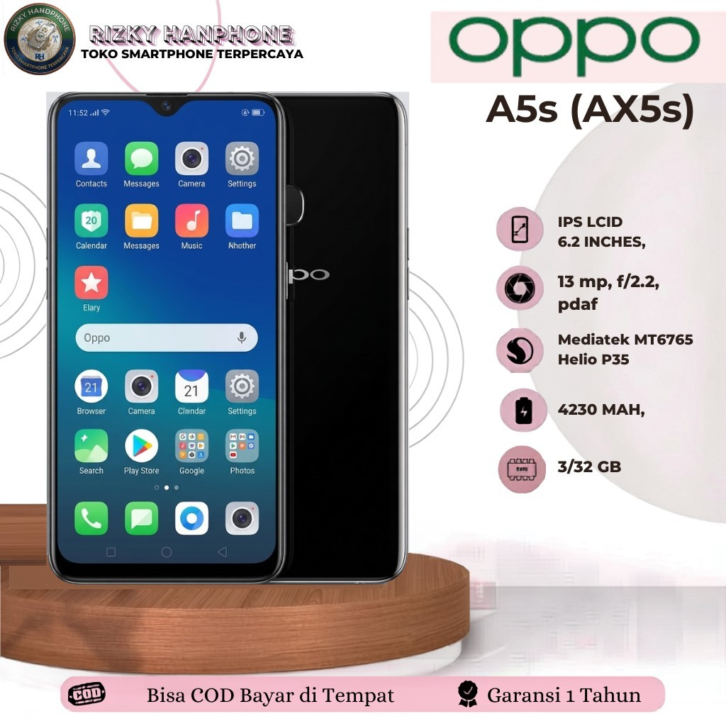 OPPO A5S Ram 3GB/32GB Murah Hp second/Bekas Normal Bergaransi Siap Pakai