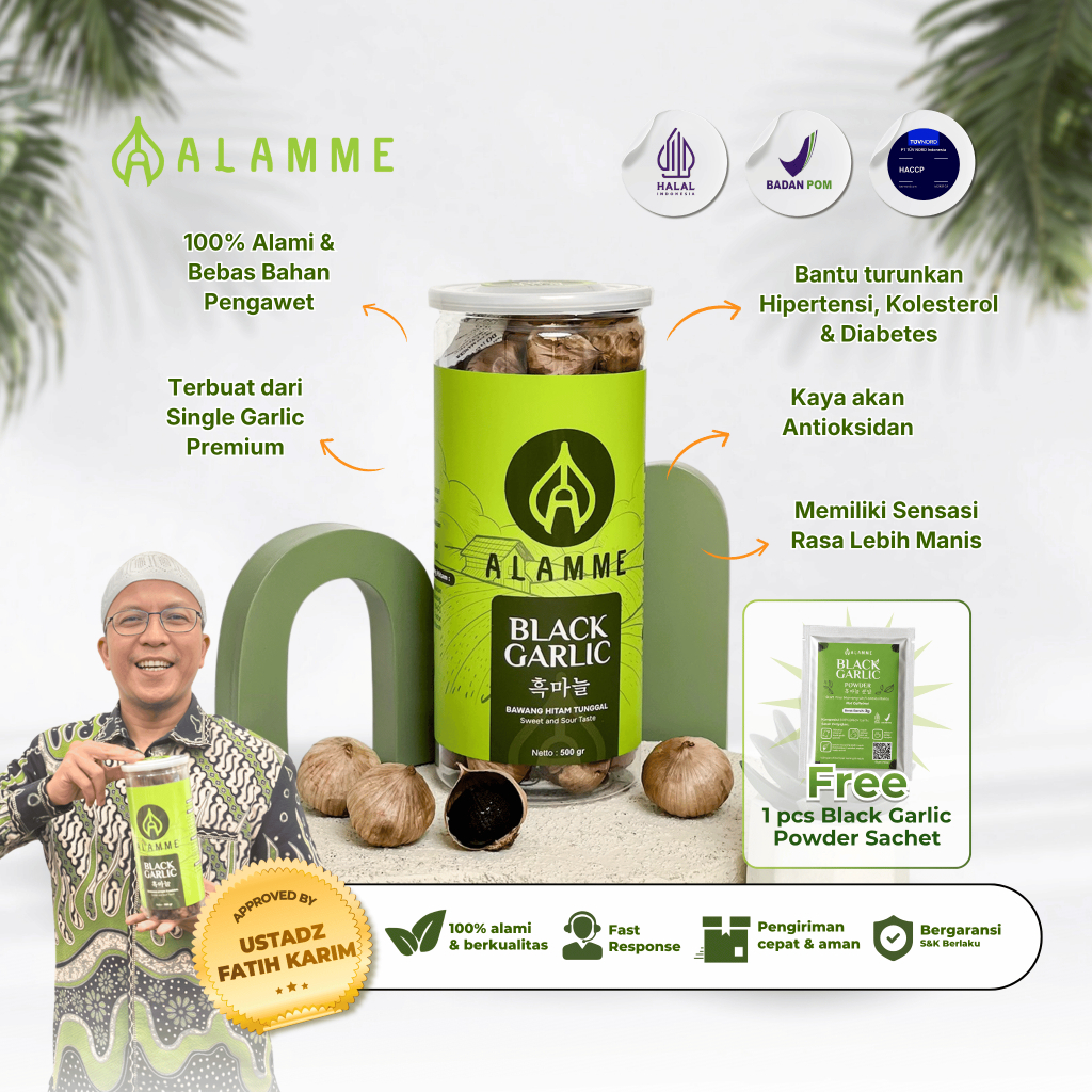 Alamme - Black Garlic 500gr Bawang Hitam Tunggal Premium