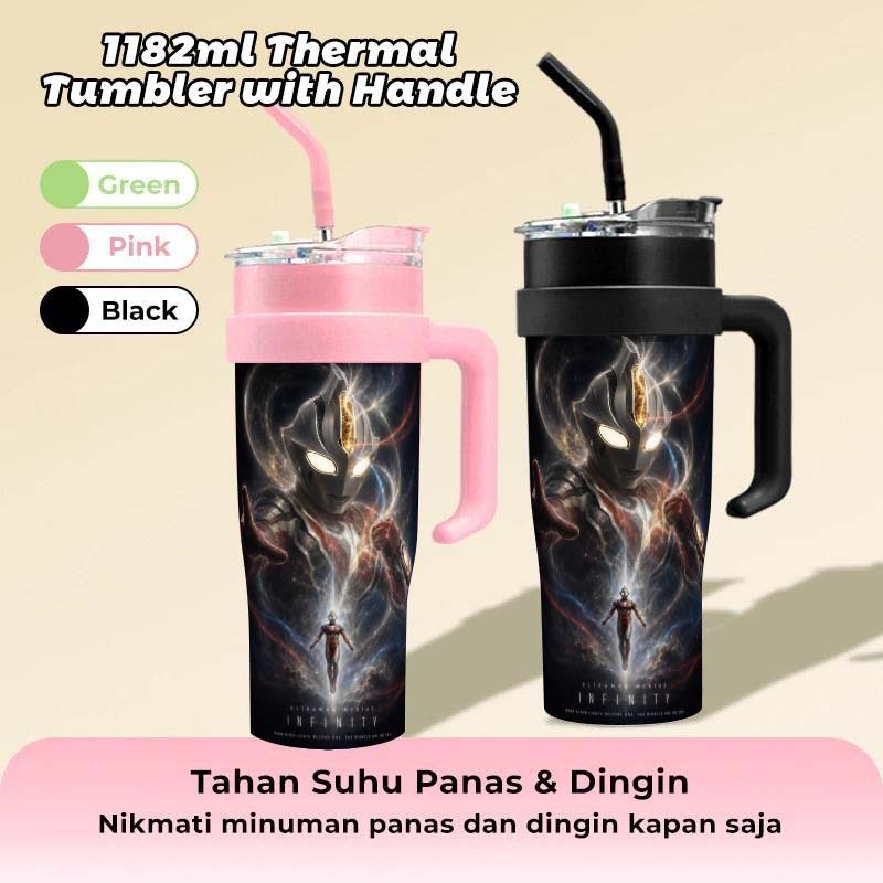 Ultraman Mebius Infinity Tumbler Botol Minum Stainless Steel 304 food grade 1182ml Tahan Panas Dingi