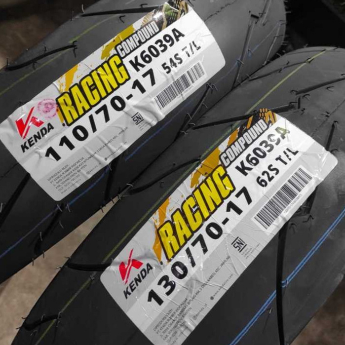BAN LUAR TUBELESS RACING COUMPOND SET DEPAN BELAKANG RING 17 UKURAN 110/70-130/70 TUBELESS BAN LUAR 