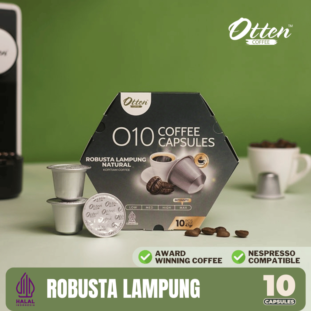 Kopi Kapsul - O10 Robusta Lampung Natural Coffee Capsule | Kapsul Nespresso Compatible - Otten Coffe