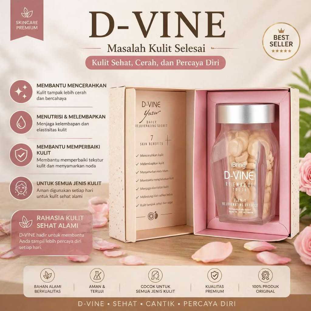 DVINE 30 BUTIR - GROSIR Ecer Dvine Collagen 30 Butir Collagen by Wellous iBling Dvine Collagen 100% 