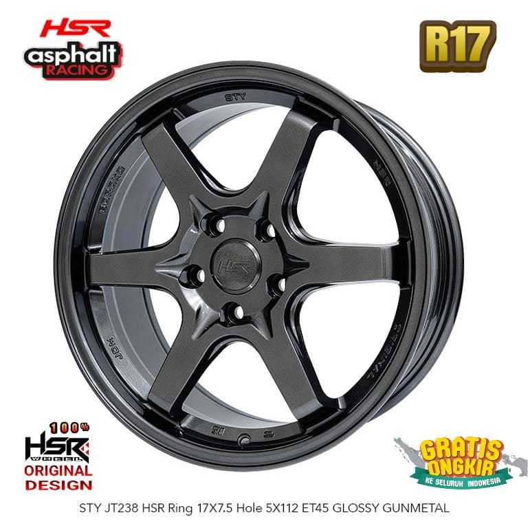 Velg Mobil Te37 R17 Pcd 5X112 Lebar 7,5 Untuk Mercy Vw Hsr Sty Ring 17