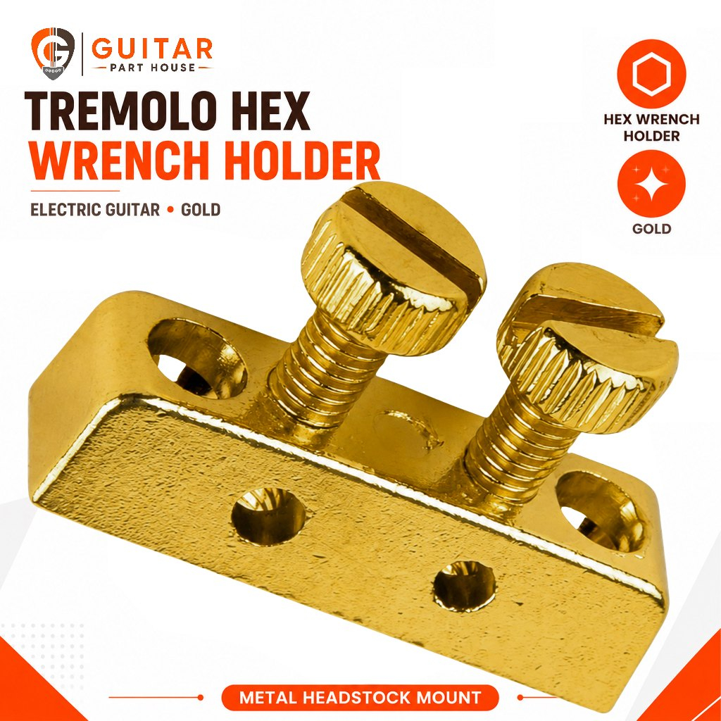 Holder Kunci L Tremolo Gitar Elektrik Gold – Tremolo Hex Wrench Holder Metal Headstock Mount