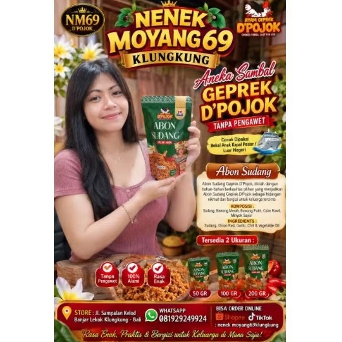 Abon Sudang 50gr dan 200gr Geprek D'pojok