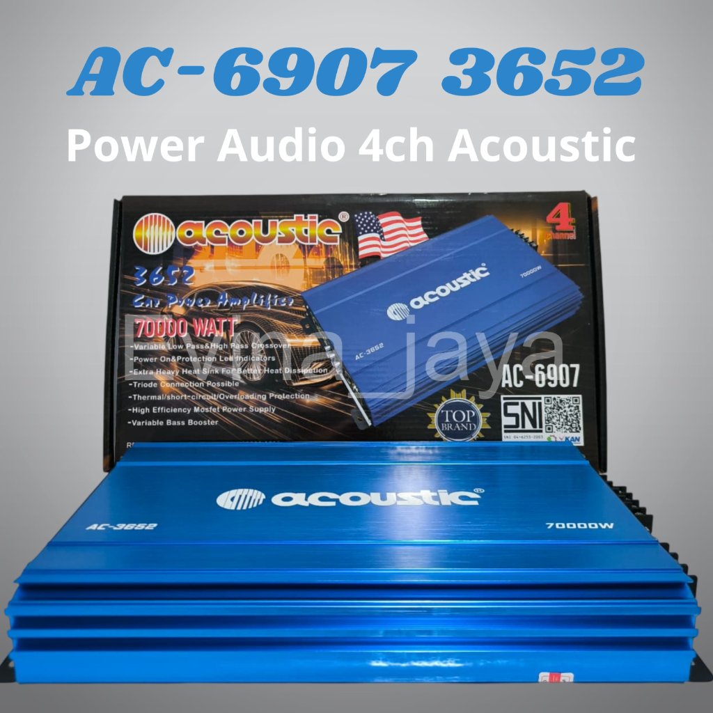 Amplifier Audio Car Acoustic AC-6907 3652 4 Channel 70000W Acoustic
