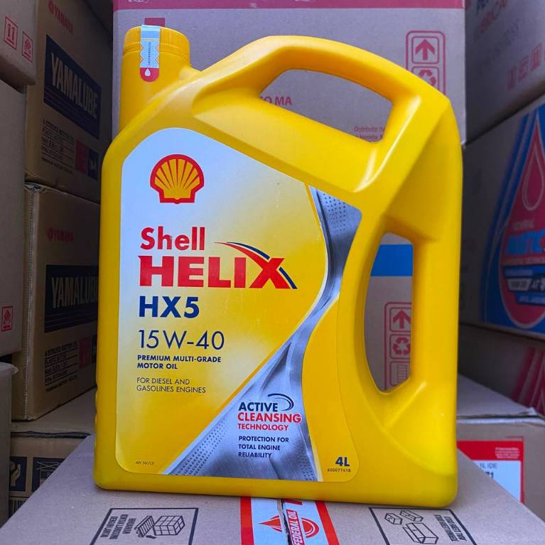 Oli Mobil Shell Helix HX5 4L 15W-40 oli mesin mobil shell helix hx5 15w-40 4 liter