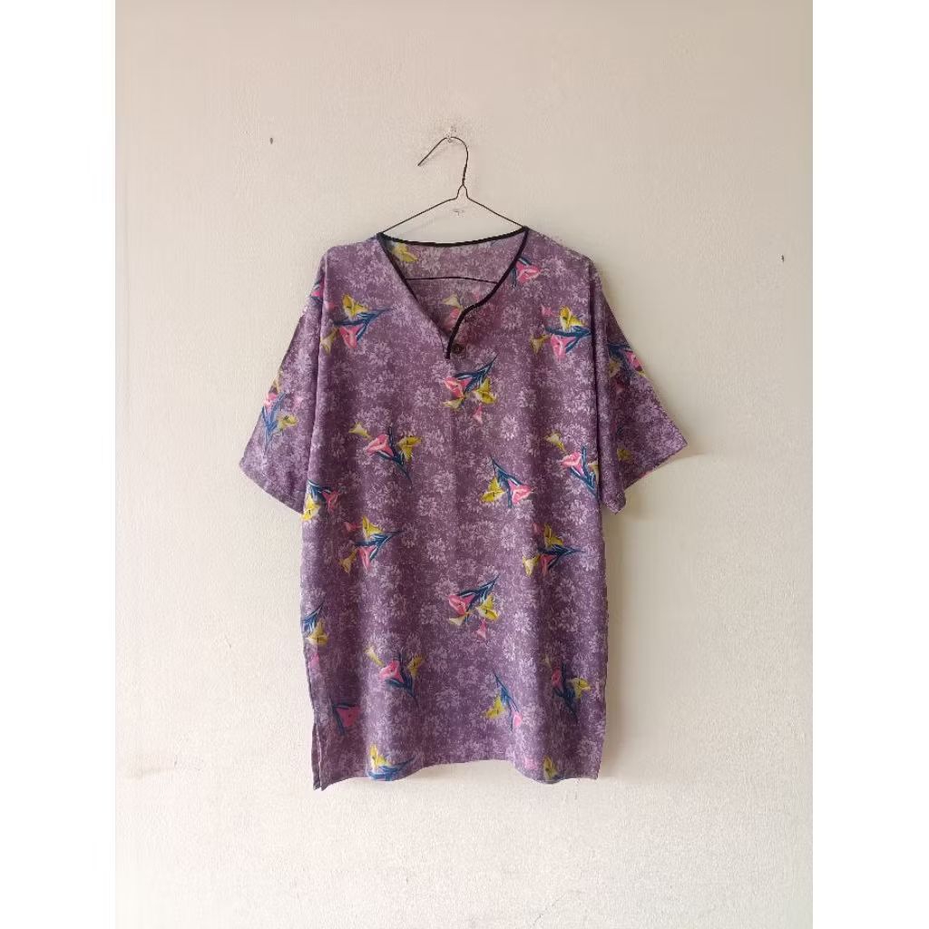 Purple Lilac Blouse Daily Jumbo Lucu Adem