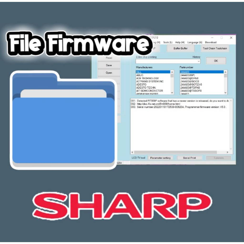 File Flash Firmware BIOS TV Sharp 40 - 60 inch analog/digital
