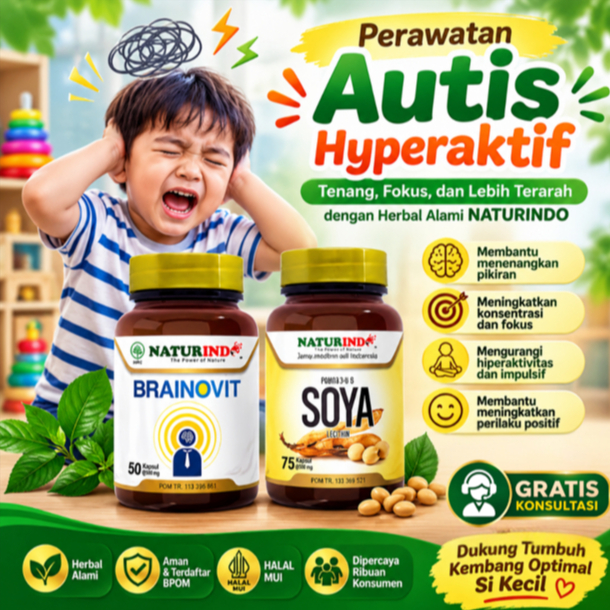 Vitamin Autis Hyperaktif Obat Hiperaktif Anak ADHD Down Syndrom Herbal Alami Naturindo