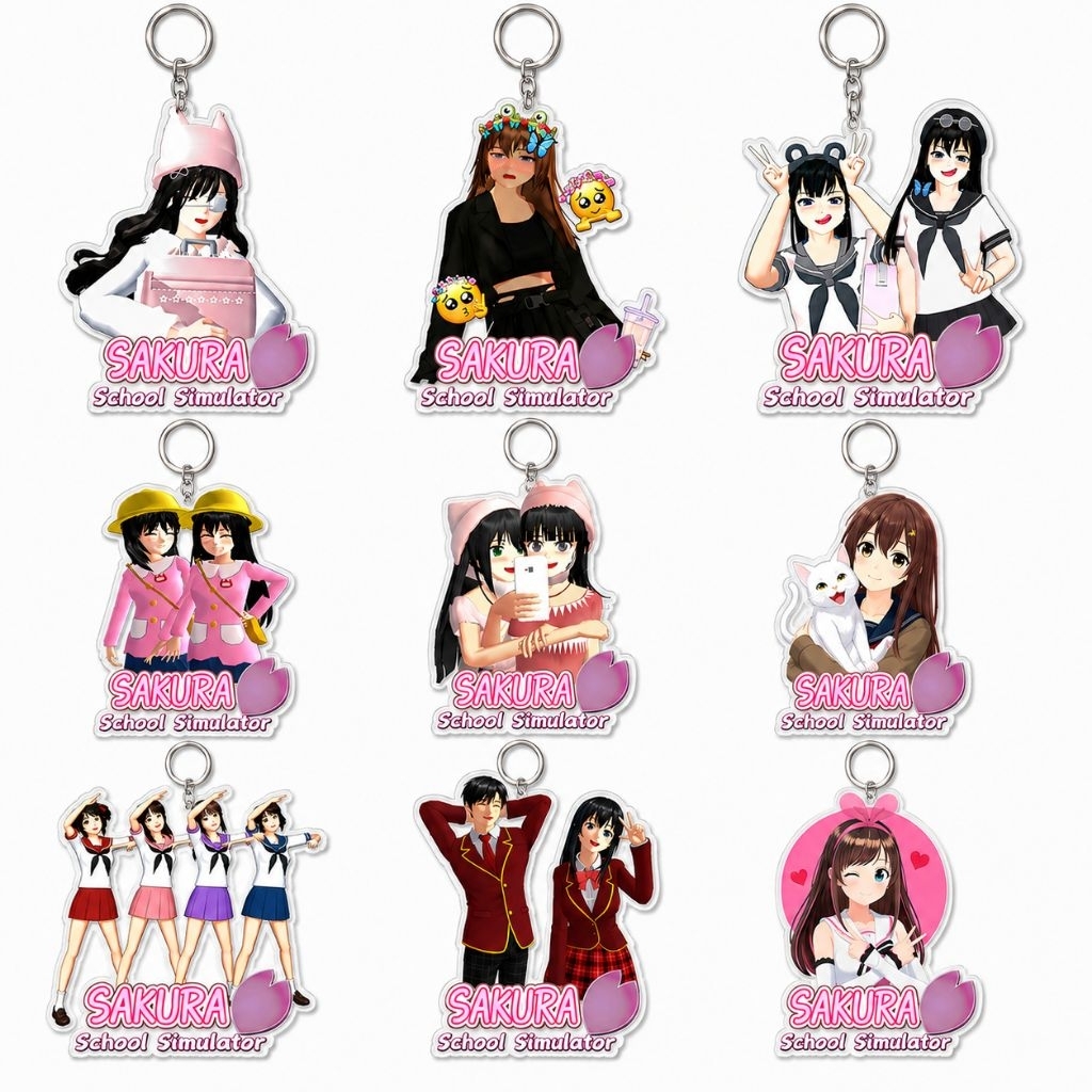 gantungan kunci akrilik sakura school simulator | keychain akrilik sakura school simulator | ganci s