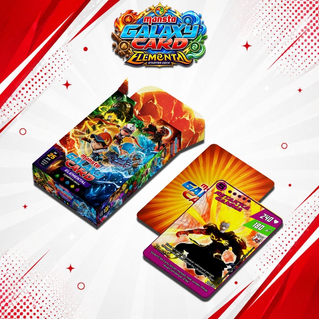 KARTU KOLEKSI BOBOIBOY MONSTA GALAXY CARD PEK ELEMENTAL STARTER DECK