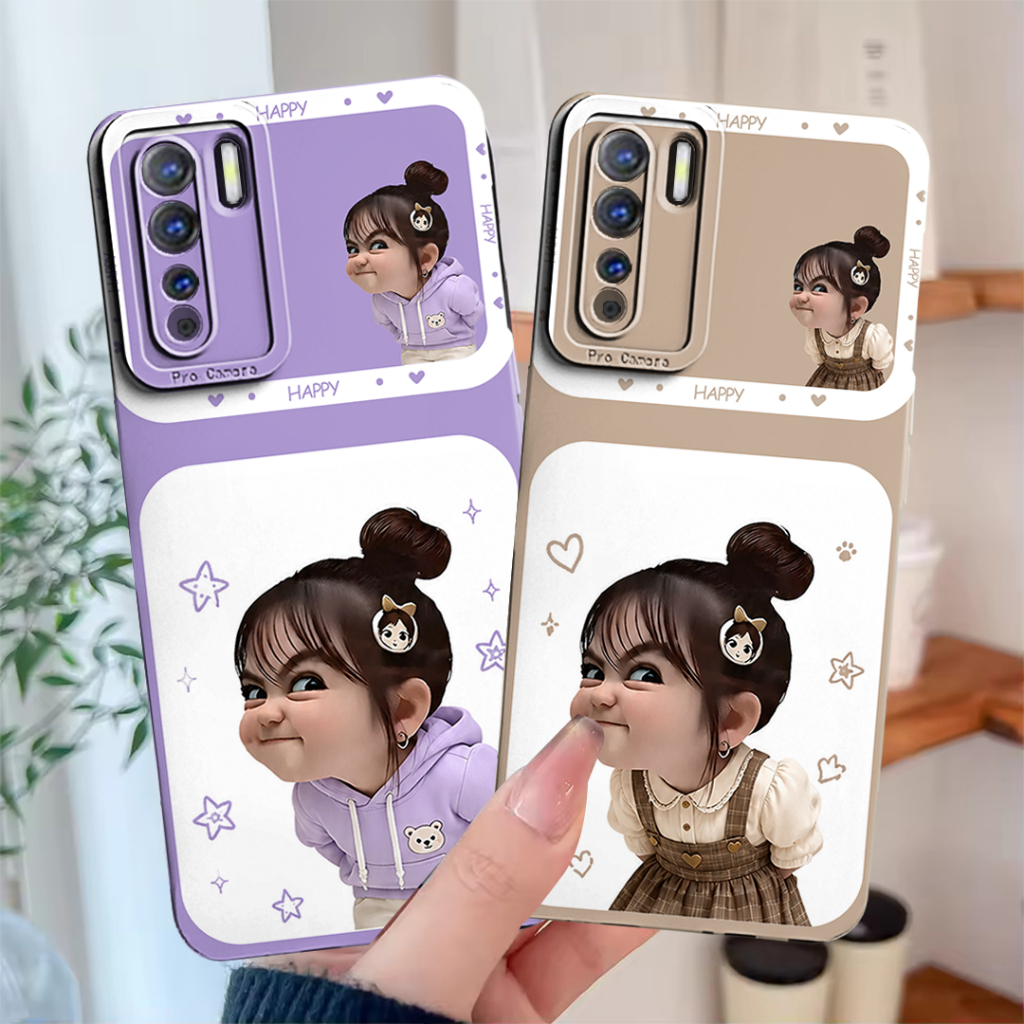 Softcase Compatible For OPPO Reno 3 - OPPO A91 Fashion Case Karakter Cewek Silikon TPU