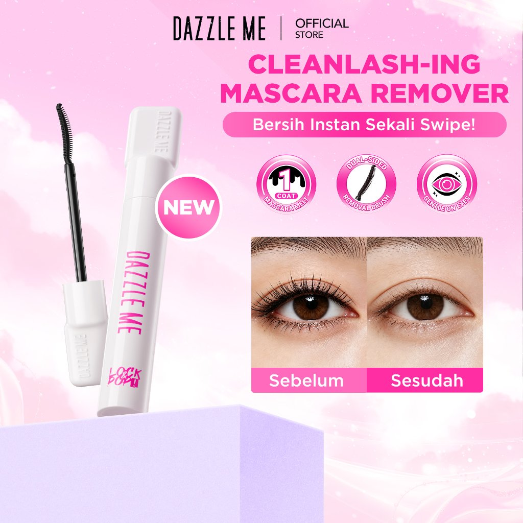 [NEW] DAZZLE ME Lock & Pop! CLEANlash-ing Mascara Remover Easy Remove Gentle on Eyes Dual Sided Removal Brush