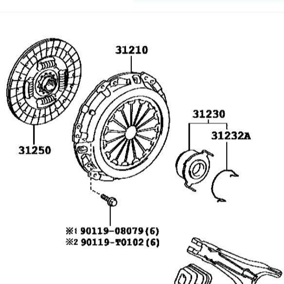kopling set Toyota Etios mesin 3NR 2013-2017 31210-0D140 31250-0D151 31230-52052