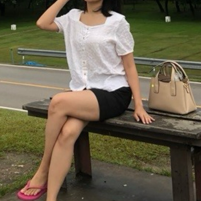 white blouse square neck