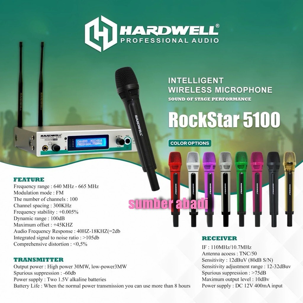 Mic wireless hardwell rockstar 5100 free koper Single mic hardwell ROCKSTAR5100  original