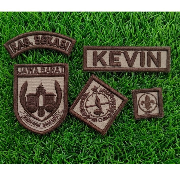 Badge Pramuka PDL Bordir Timbul Custom Nama Putra Putri