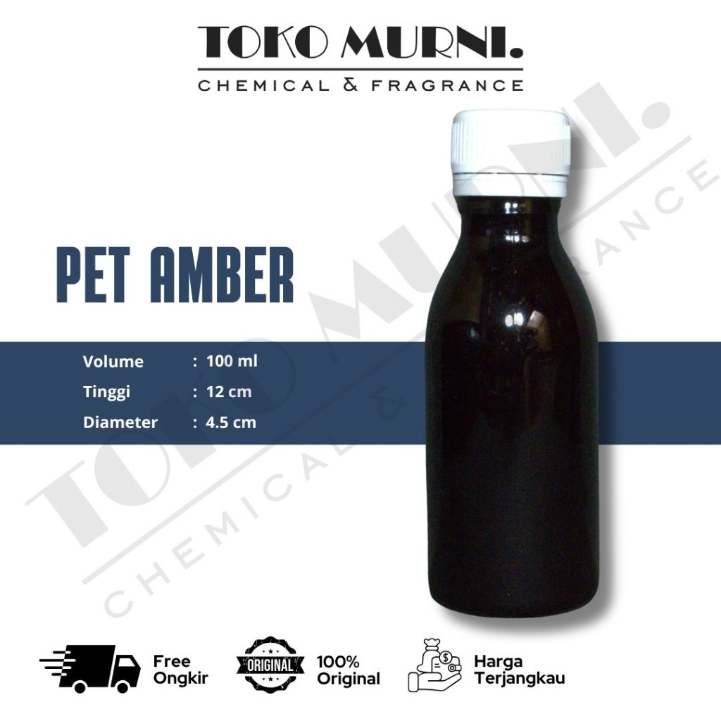Botol Plastik PET Amber 100 ml
